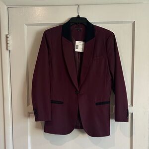 Guess Maroon Blazer with Black Accents